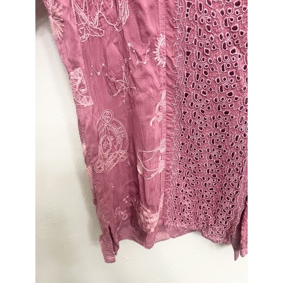 Johnny Was Violet Pine Cruise Eyelet Embroidered Jacket Boho Zodiac Lace Small - Picture 12 of 16